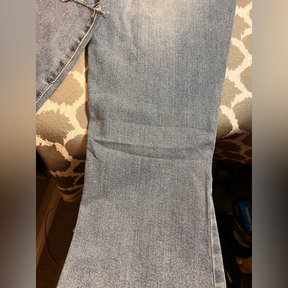 Seven7 Women's Light Blue Distressed Wide Leg Jeans - Picture 10 of 11